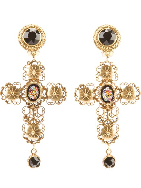 dolce gabbana cross earrings